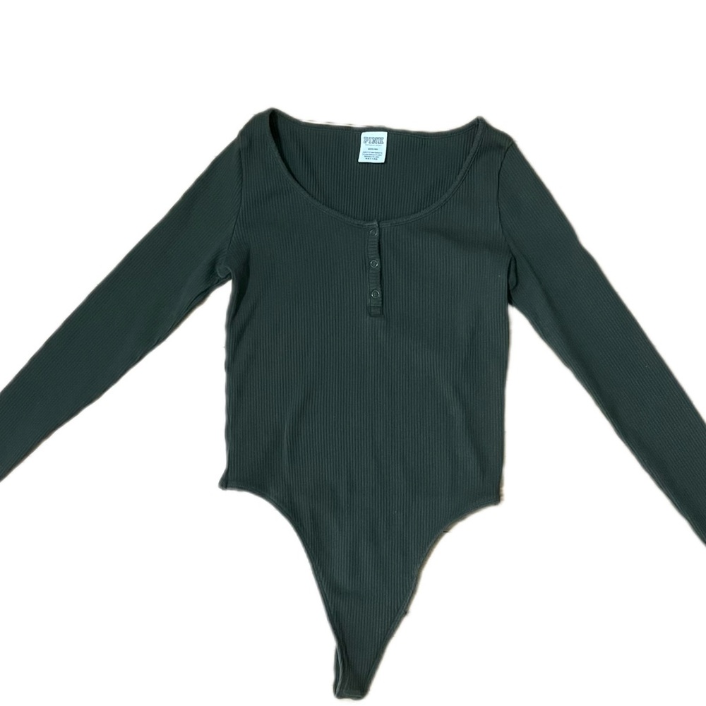 Dark Green Long Sleeve Bodysuit